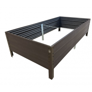 Podwyższona skrzynia ogrodowa KLASIKA WOOD LOOK, imitacja dębu brązowa, 150x75x30 cm