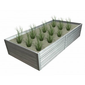 Podwyższona skrzynia ogrodowa metalowa ocynkowana 150x75x30 cm