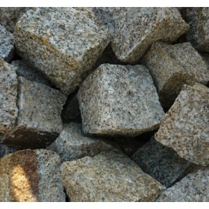 Kostka brukowa granitowa żółta łupana ~5x5x5, 1000kg
